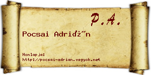 Pocsai Adrián névjegykártya